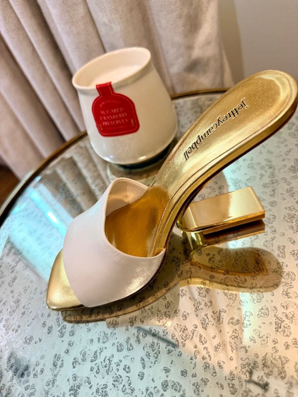 Jeffrey Campbell White Gold Sandals ProTrac-2